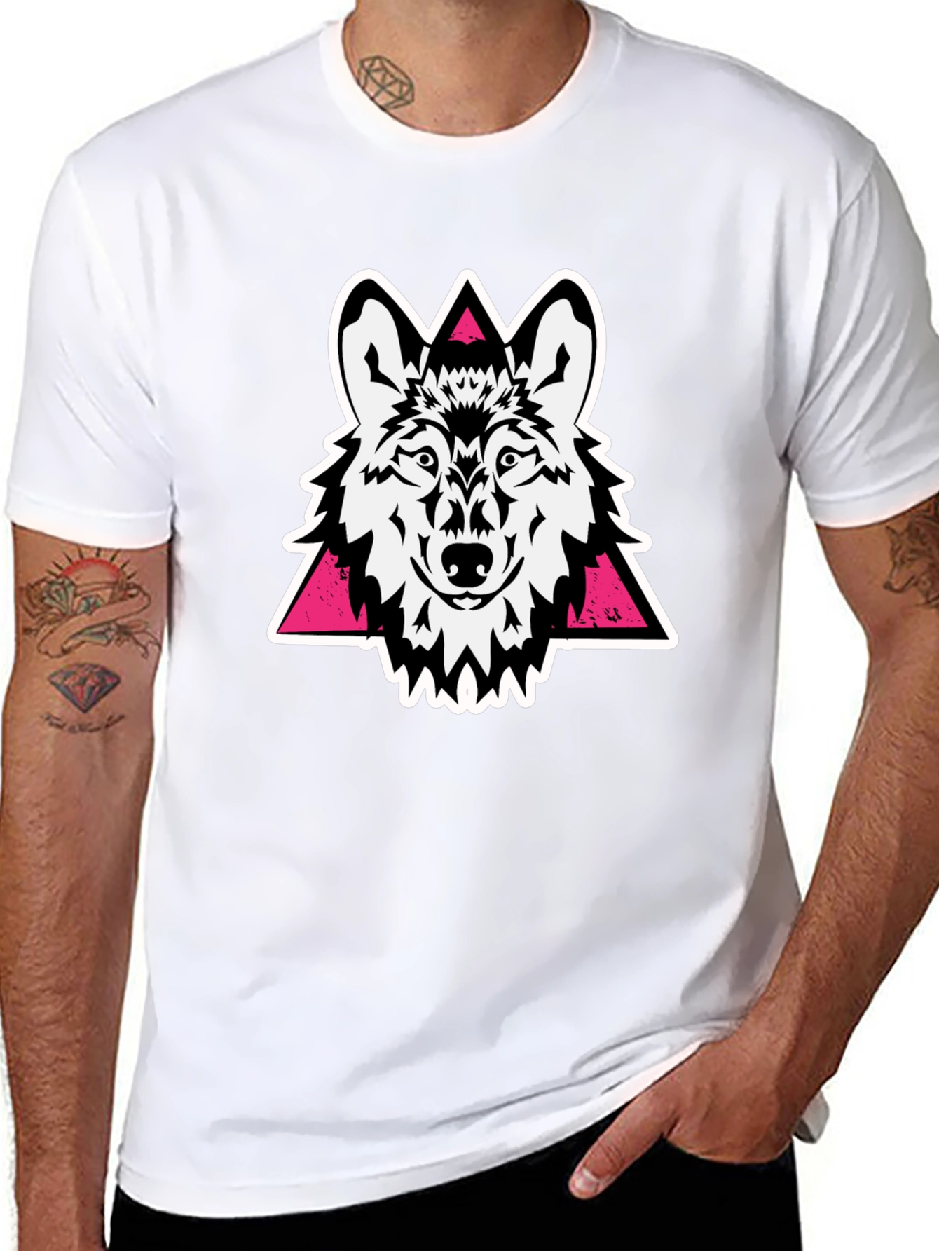 Wolf Graphic Tee - Black Cotton Blend