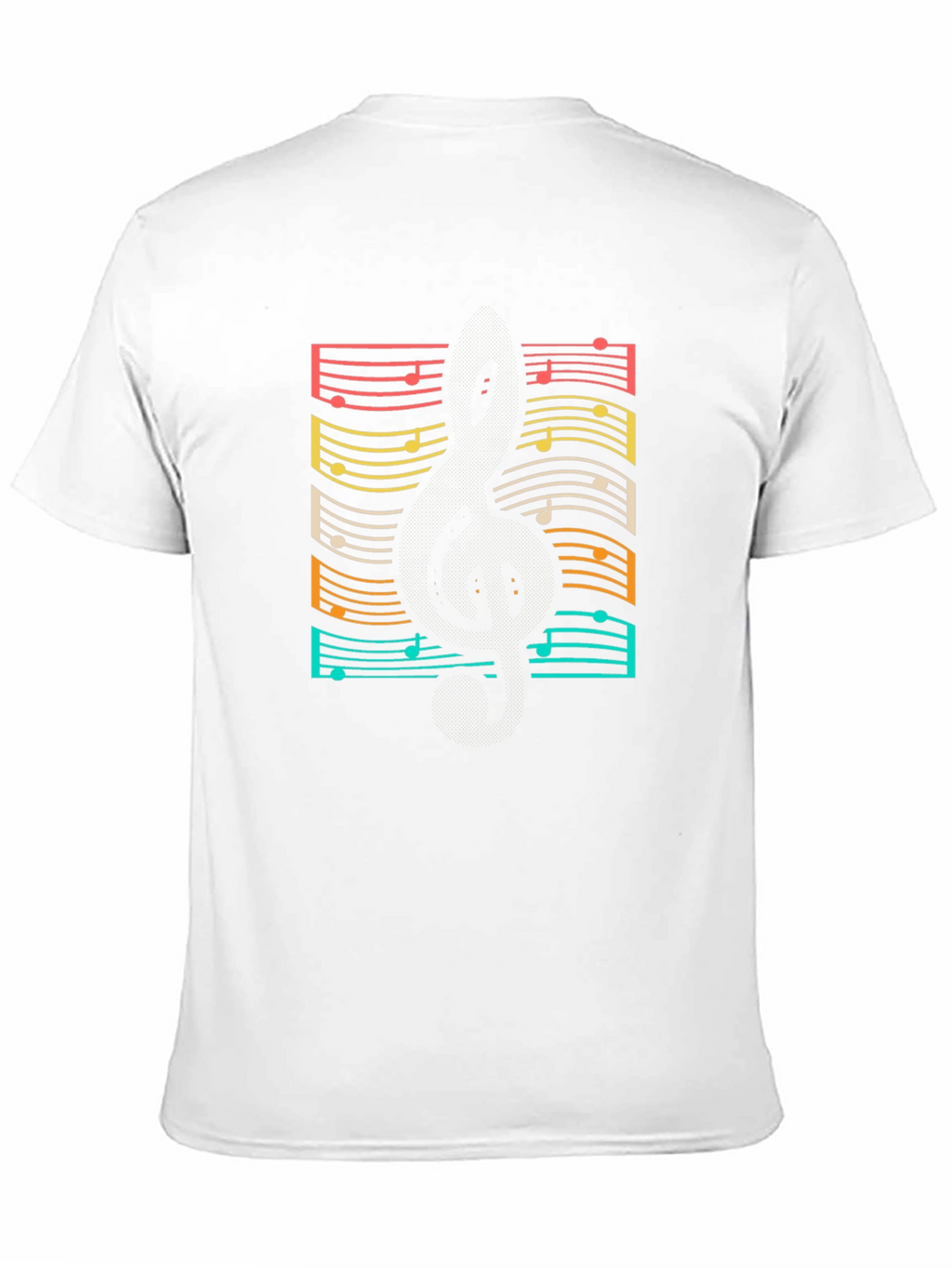 Retro Music Notes Guitar Black T-Shirt