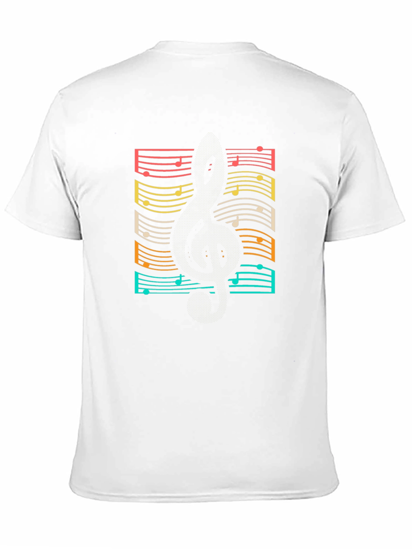 Retro Music Notes Guitar Black T-Shirt