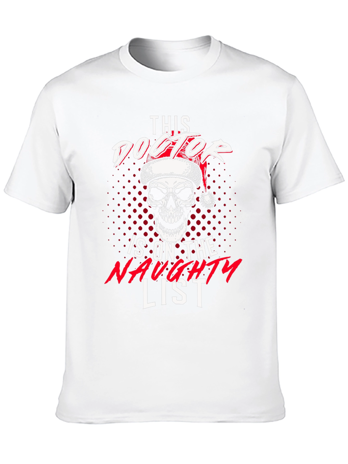 Naughty Doctor Skull Christmas Graphic Tee