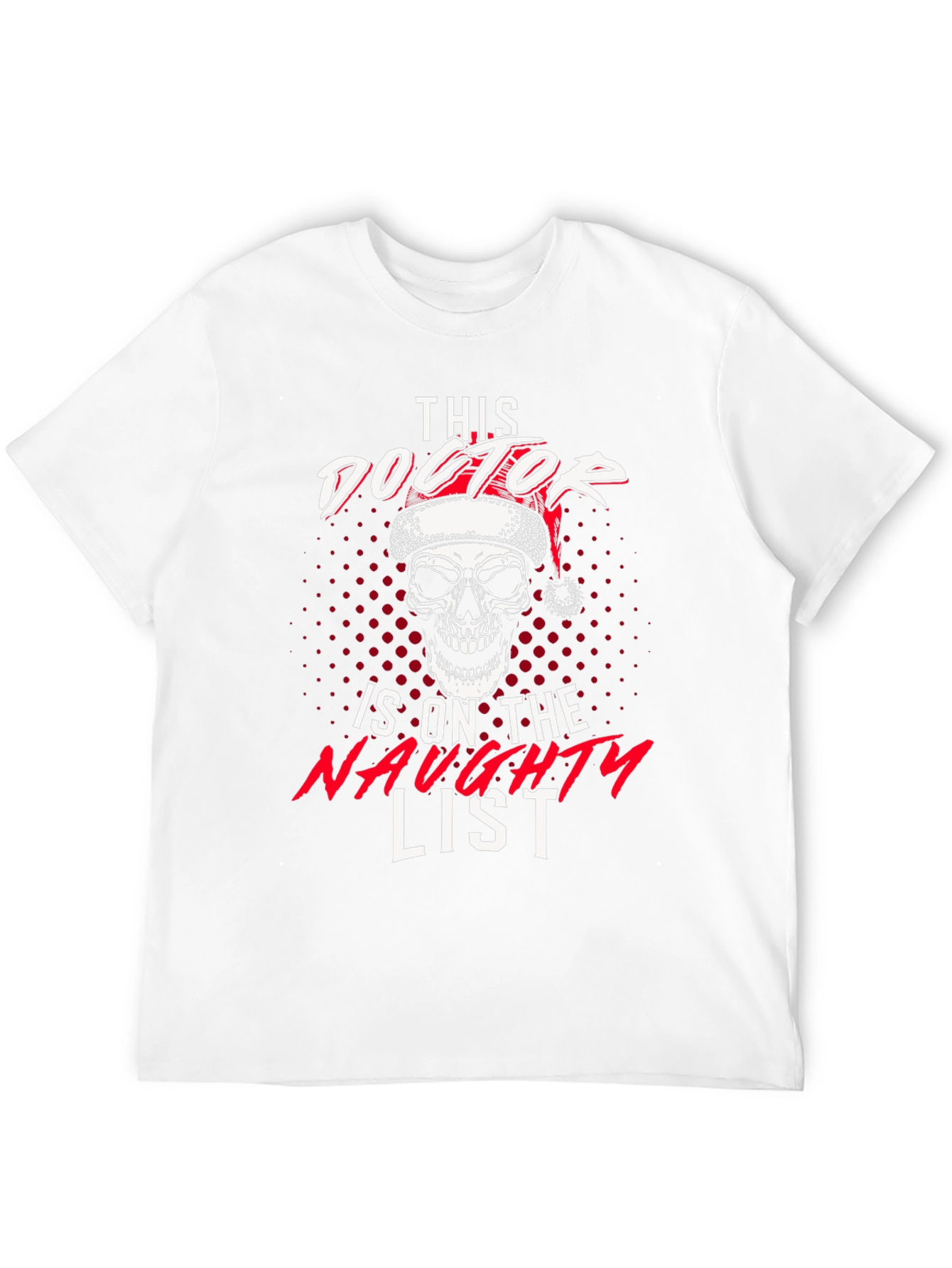 Naughty Doctor Skull Christmas Graphic Tee