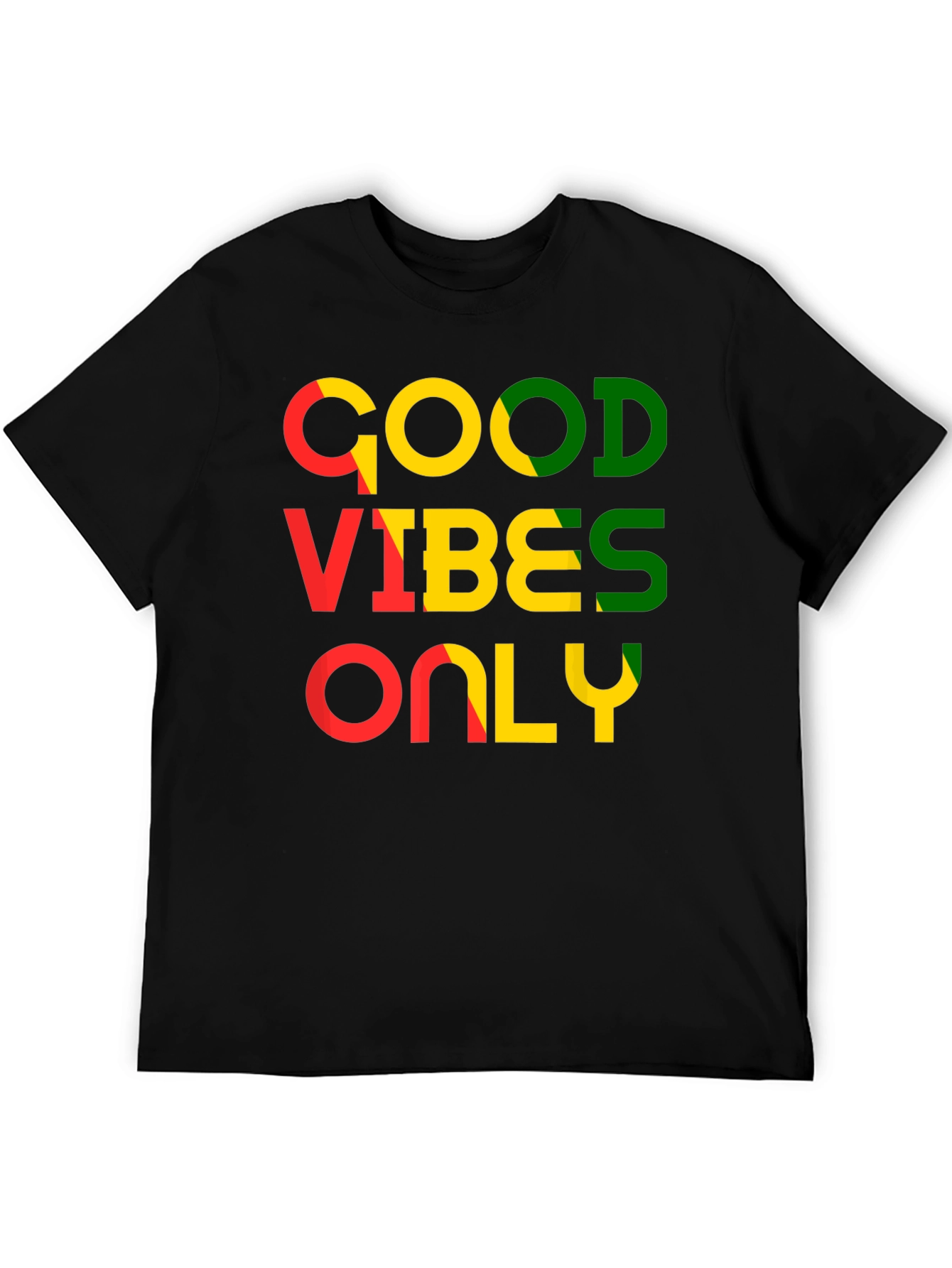 Good Vibes Only Graphic Tee - Rasta Colors