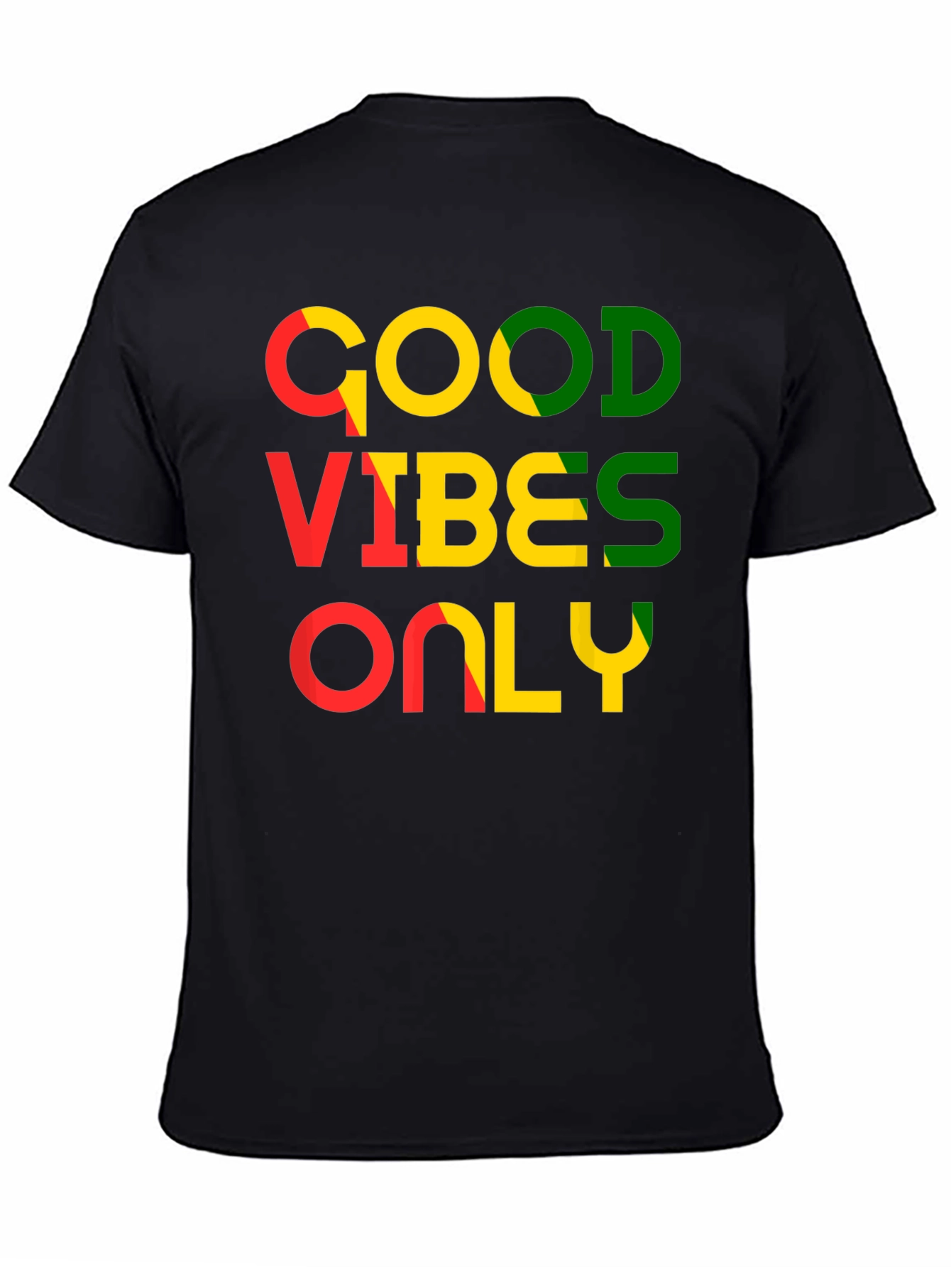 Good Vibes Only Graphic Tee - Rasta Colors