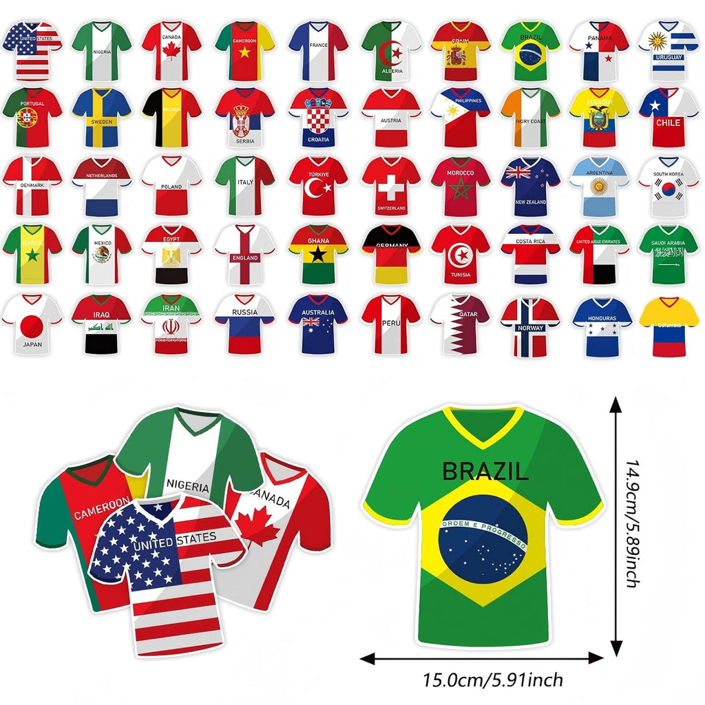 50-Count World Cup Soccer Flags Bunting Banner, International Country String Flags for Decor