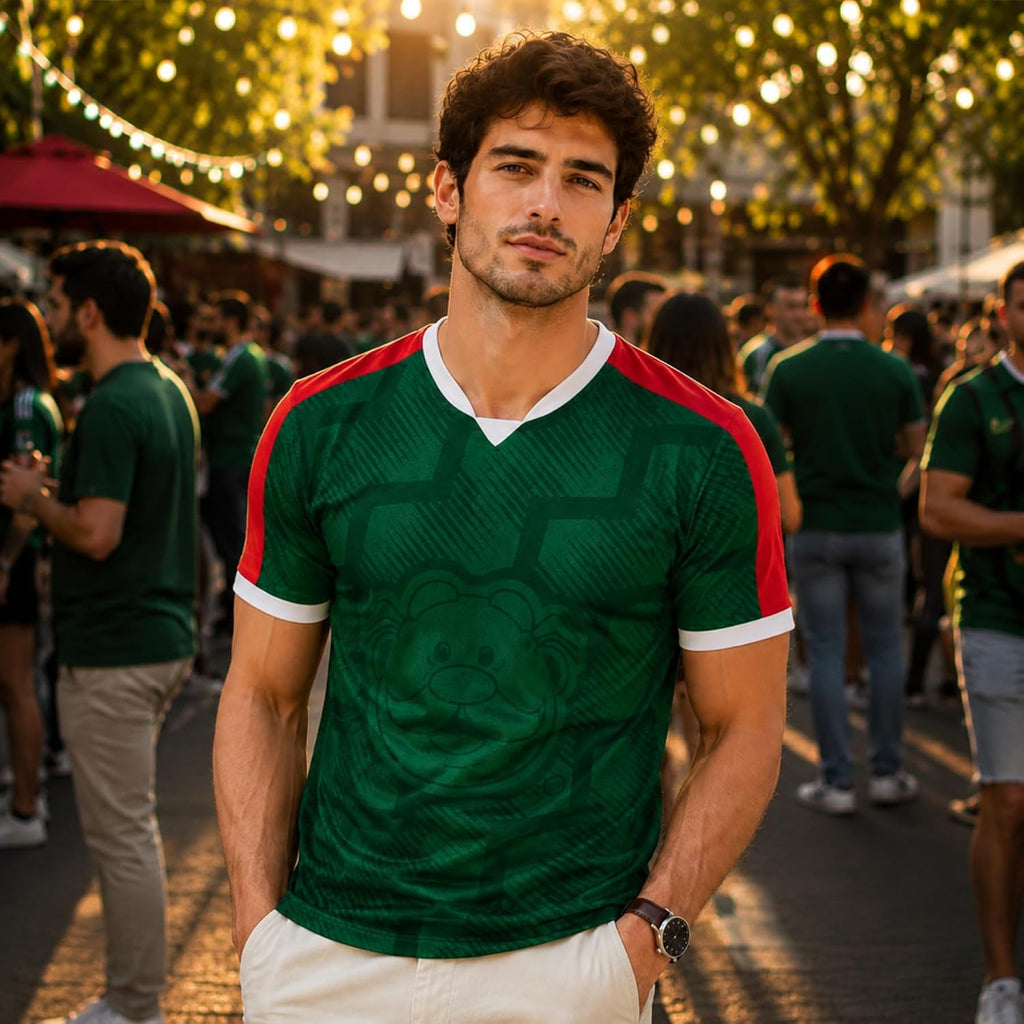 Unisex Adult Green Soccer Jersey T-Shirt, Soft Cloth Style