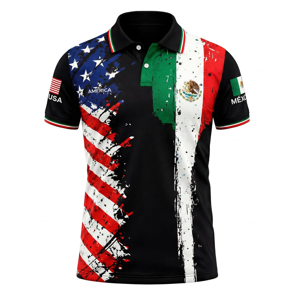 USA Split Polo Collar Soccer Jersey – Flag Shirt for Men Women