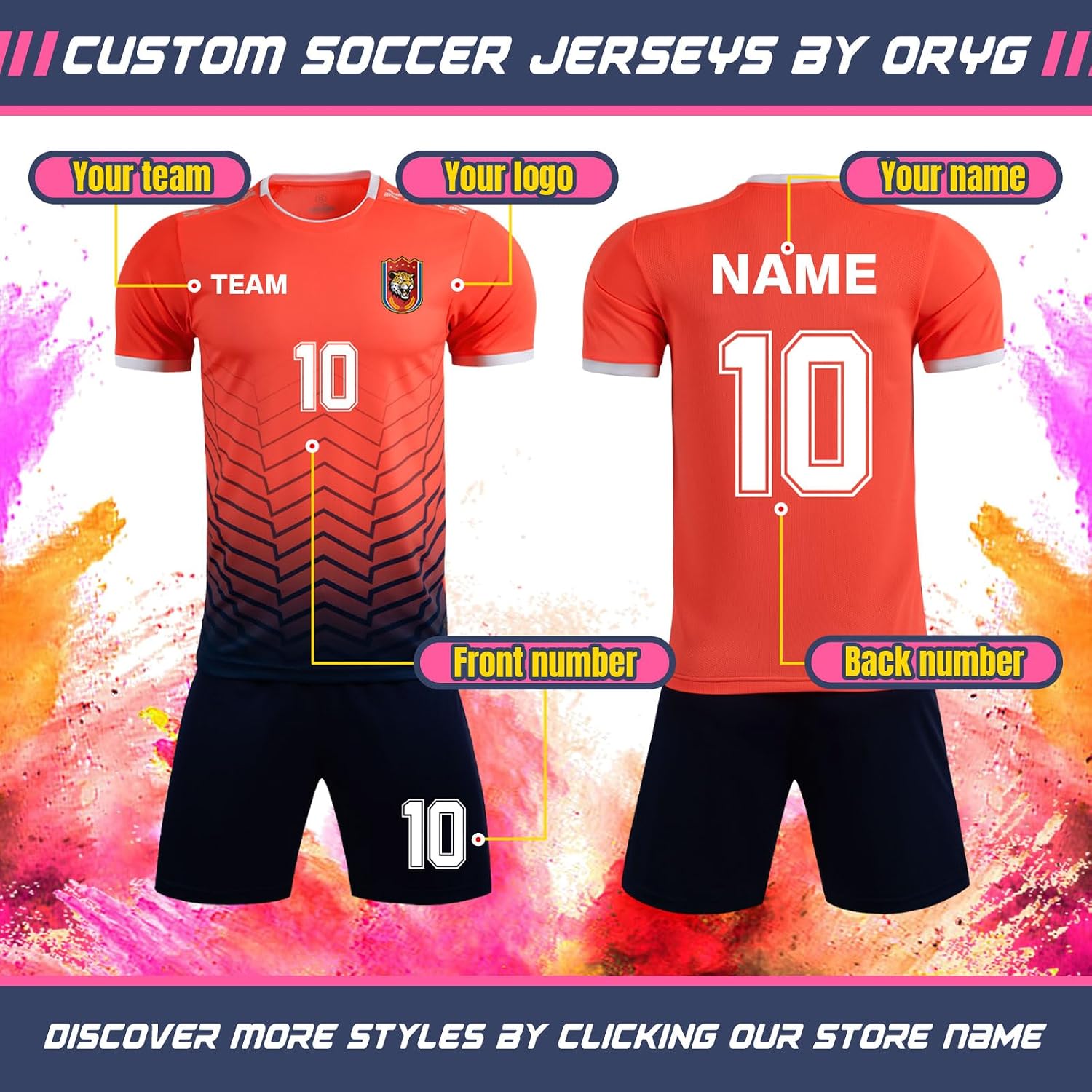 Custom Soccer Jersey for Kids & Adults with Name, Number & Logo