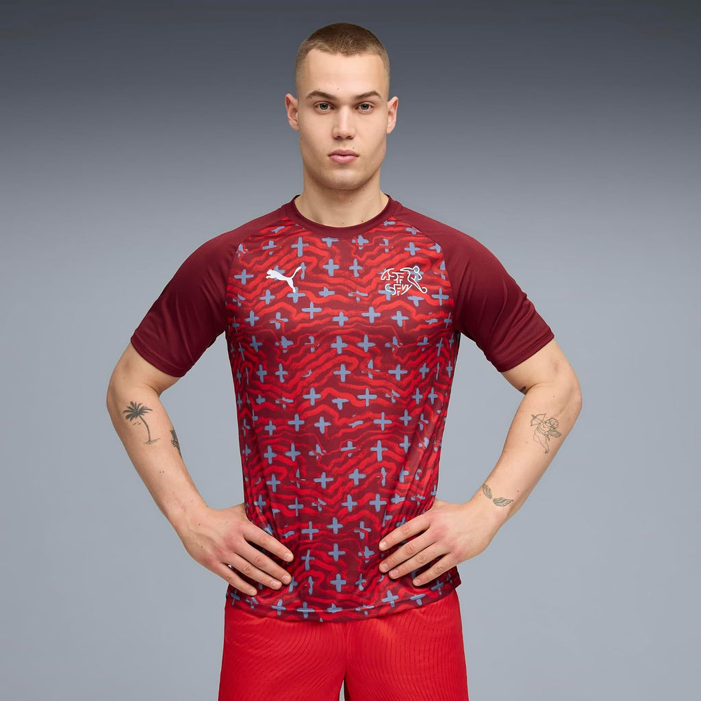 Men's Swiss National Team Warm Up Soccer Jersey