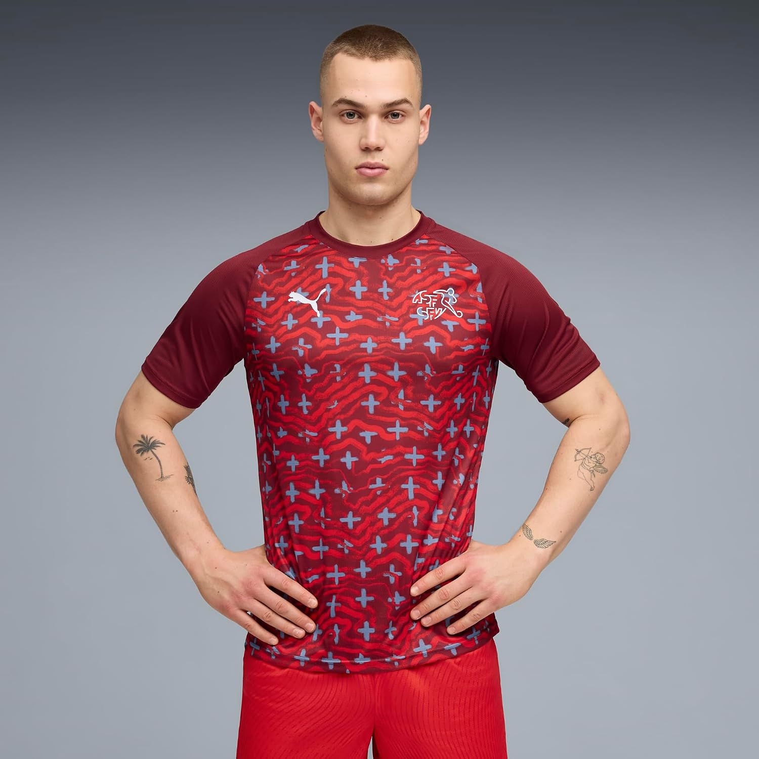 Men's Swiss National Team Warm Up Soccer Jersey
