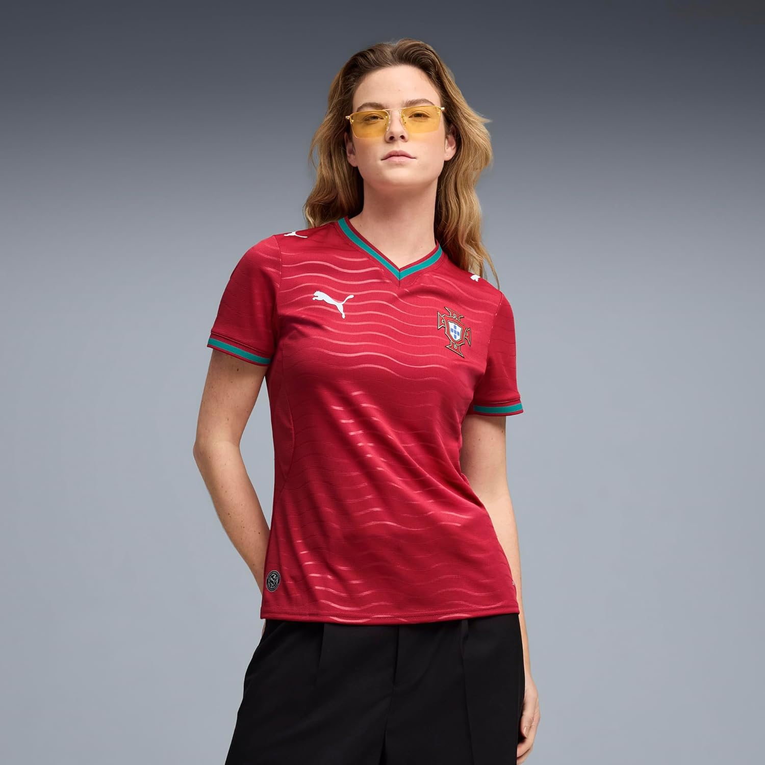Women's Portugal Home Crew Neck Short Sleeve Soccer Jersey