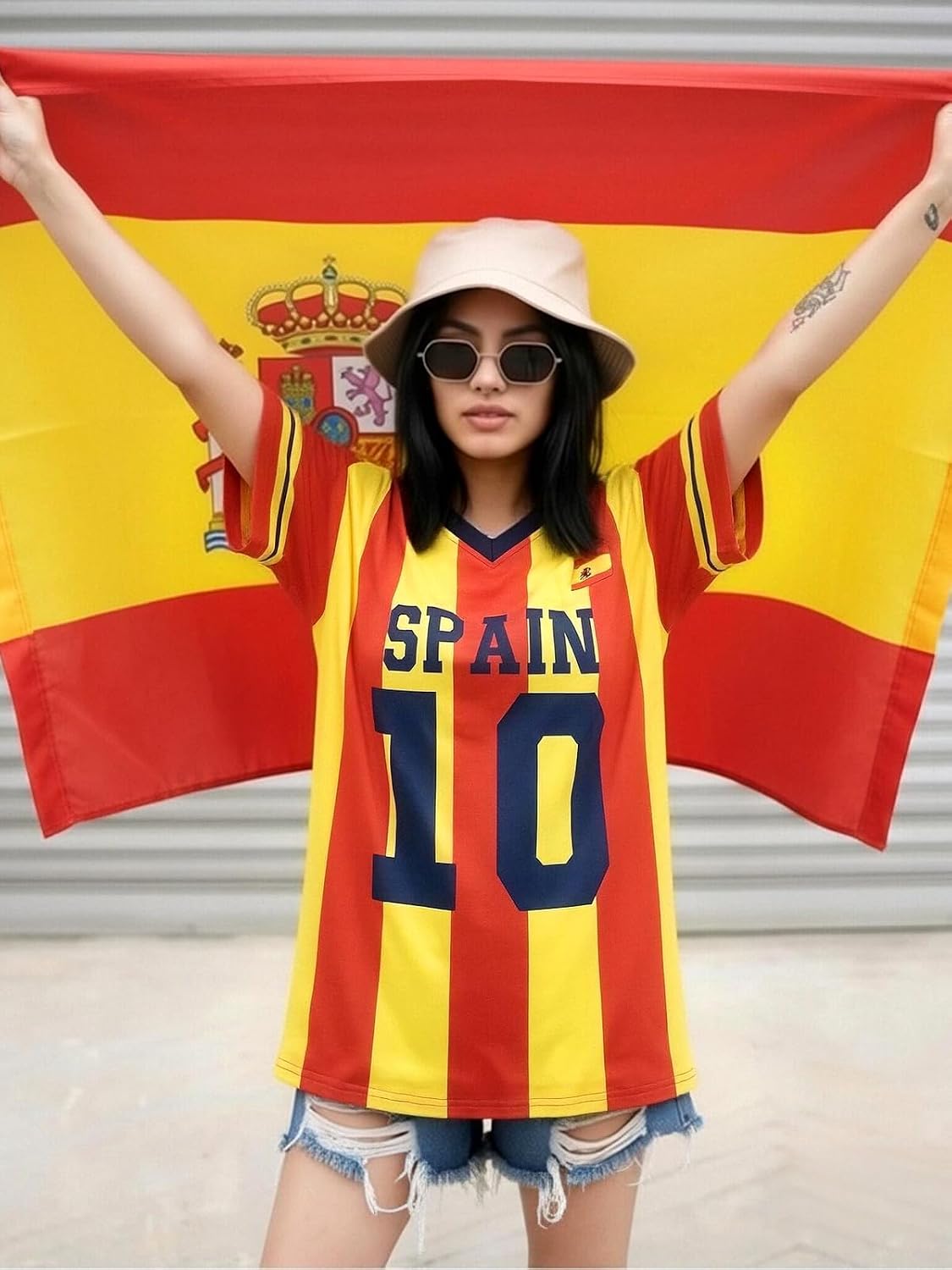 Women's Oversized Soccer Jersey V-Neck Tee