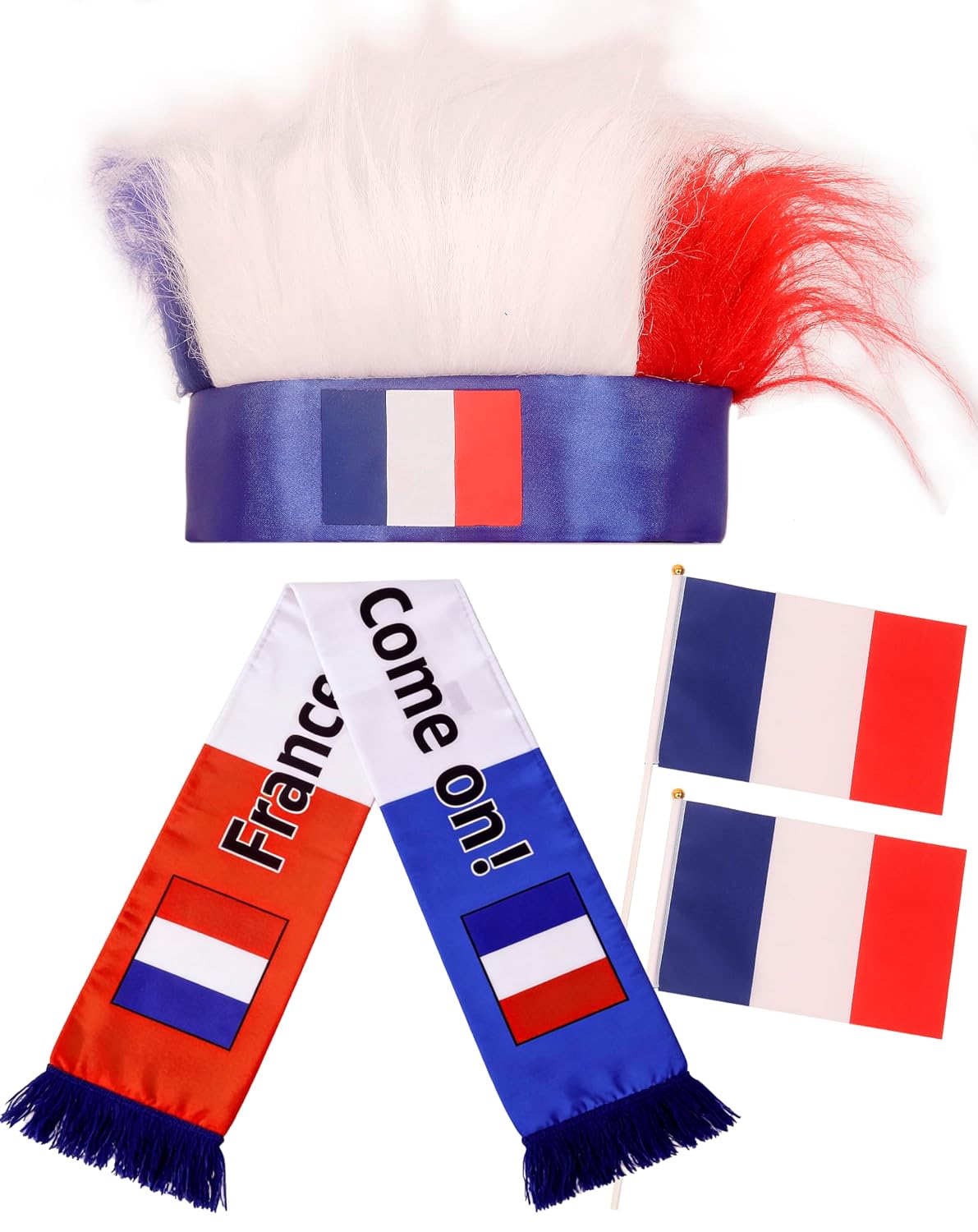 Soccer Fan Kit Game Day Supplies - Headband, Scarf & Flag