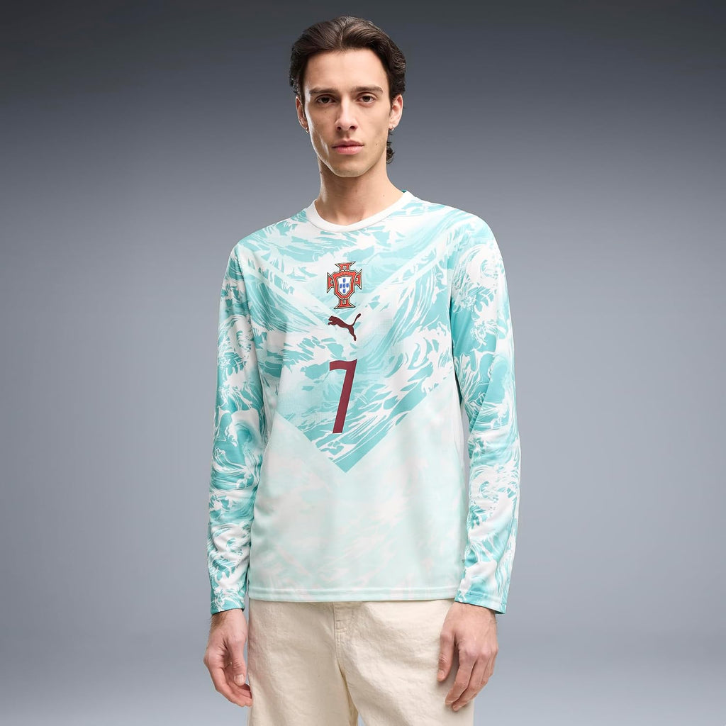 Men's Portugal Away Long Sleeve Soccer Jersey