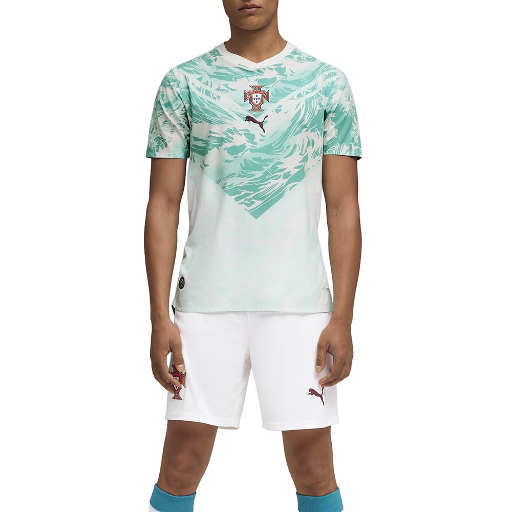 Men's Portugal Away Soccer Jersey - Crew Neck Short Sleeve - White