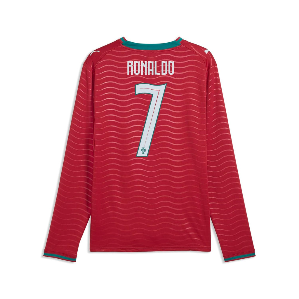 Men's Portugal Long Sleeve Soccer Jersey - Crew Neck Casual