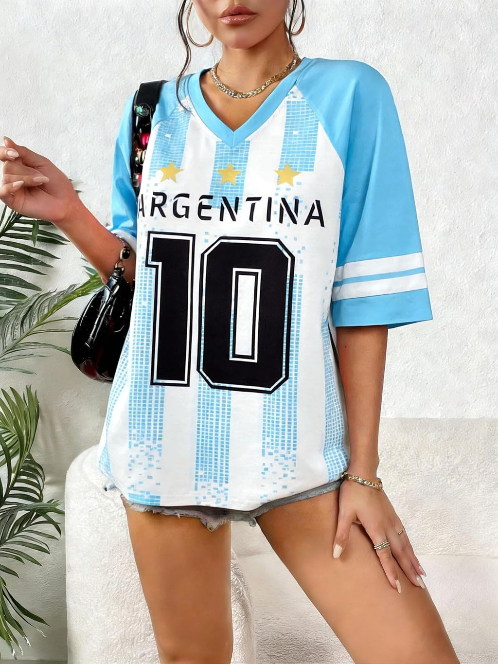 Oversized Soccer Jersey Shirt for Women - Y2K Style Fan Tee Top