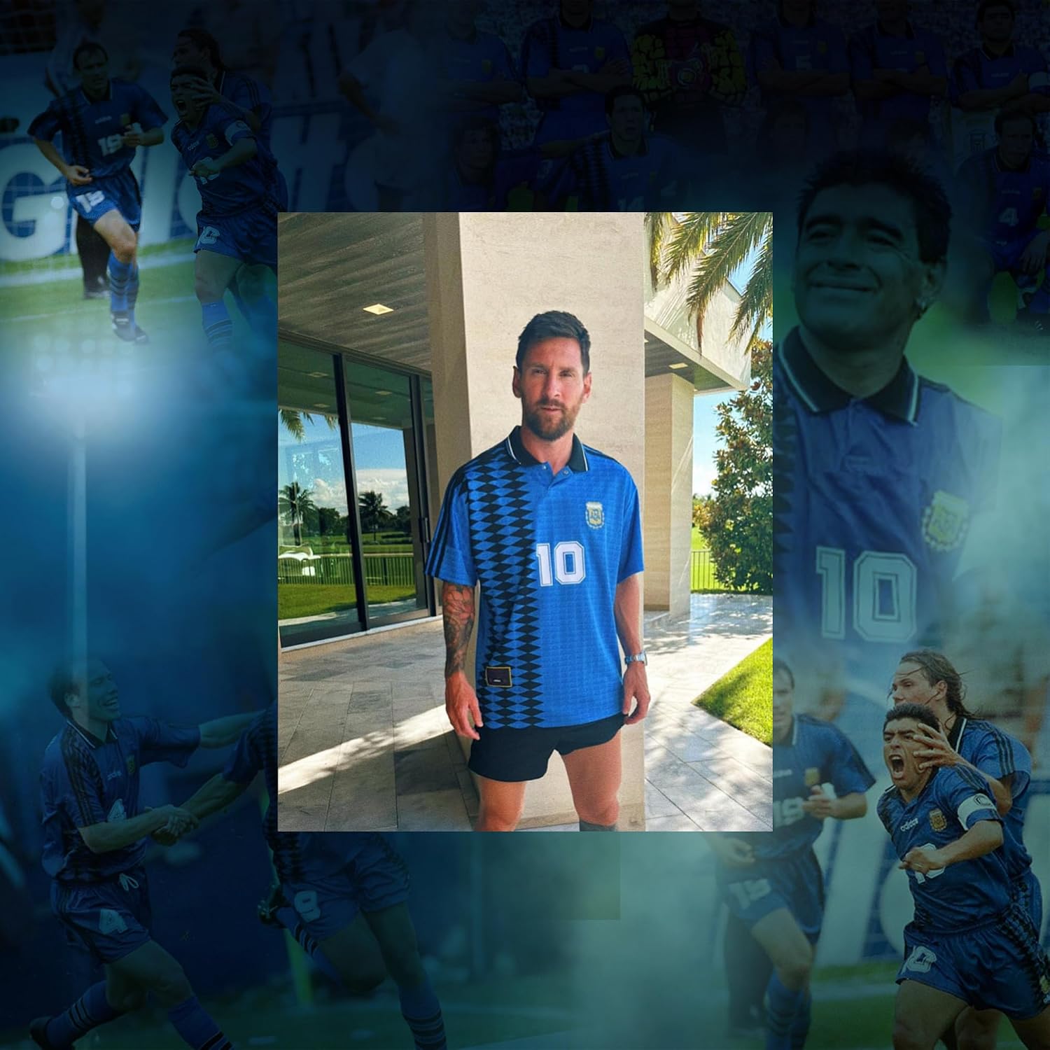 Argentina 1994 Away Retro Blue Soccer Jersey, Sustainable Cloth
