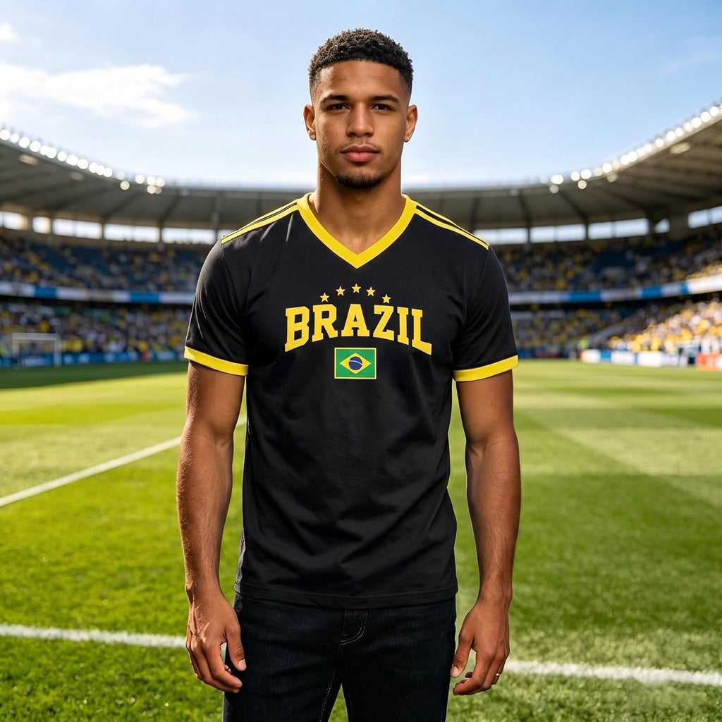 Soccer Cup 2026 Brazil Argentina Mexico Jersey V-Neck T-Shirt for Couple