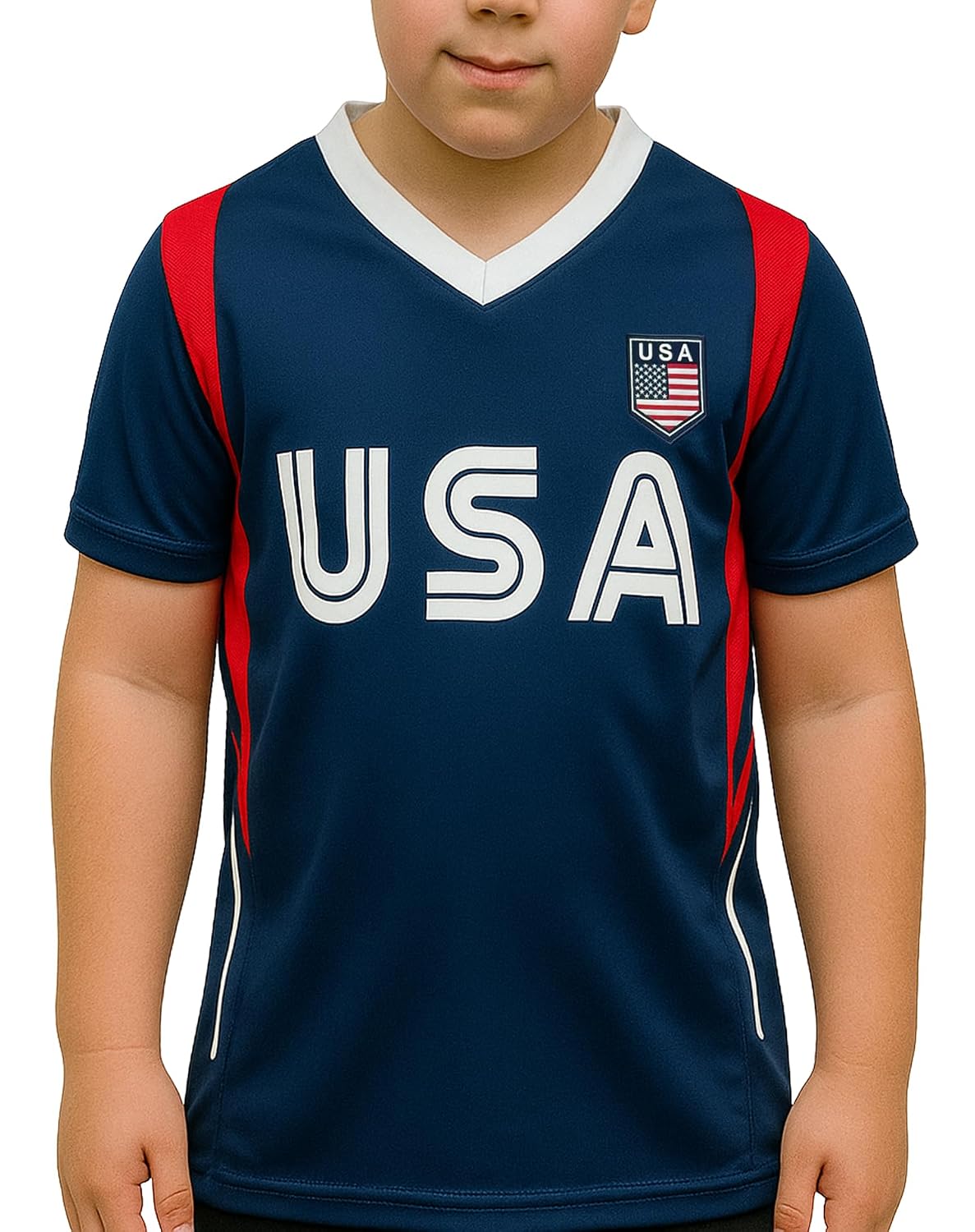 Youth USA Short Sleeve Soccer Jersey, Cotton Tee