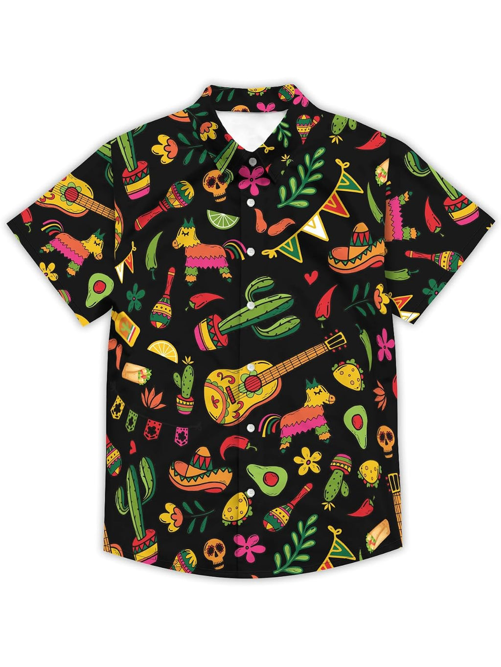 Men's Short Sleeve Casual Button Down Hawaiian Shirt Tropical Print