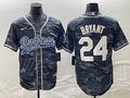 Men's Los Angeles Dodgers Kobe Bryant #24 Grey Camouflage Player Jerseys Joint Edition