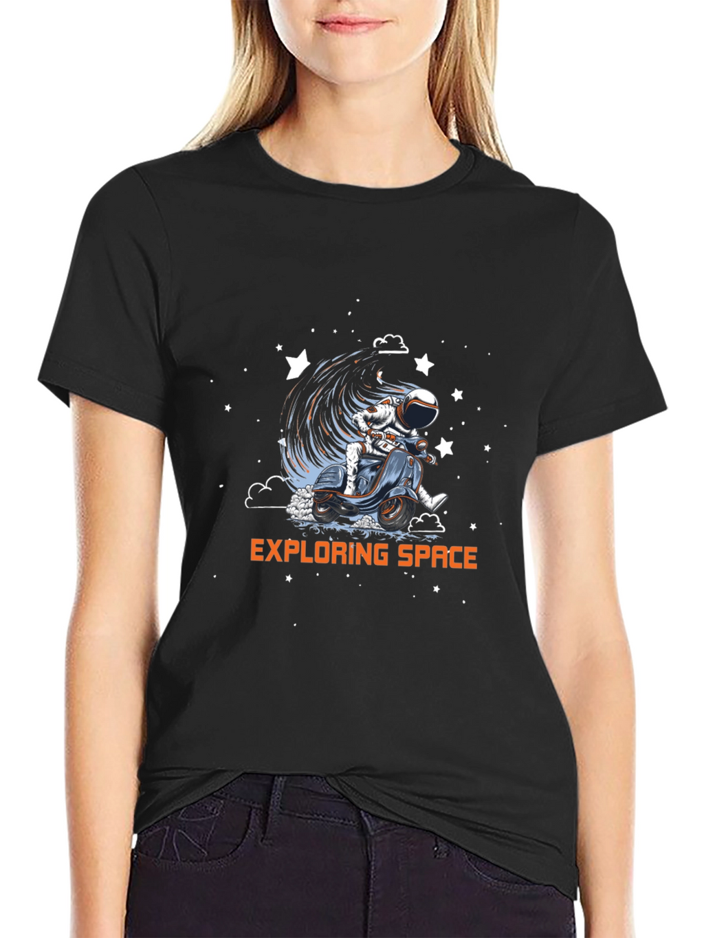 Exploring Space T-Shirt - Astronaut on Scooter