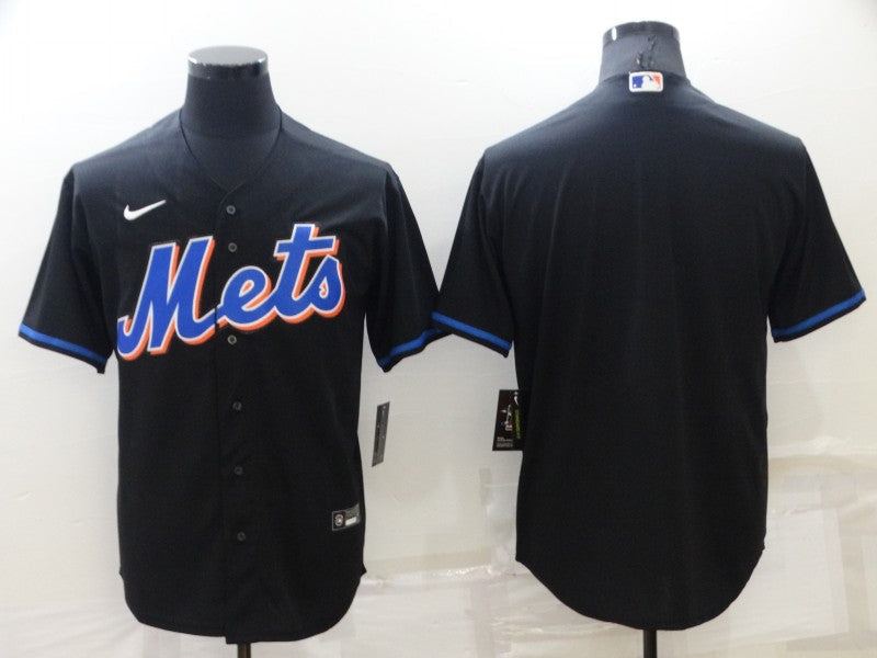 Men's New York Mets Black 2022 Alternate Replica Blank Jerseys