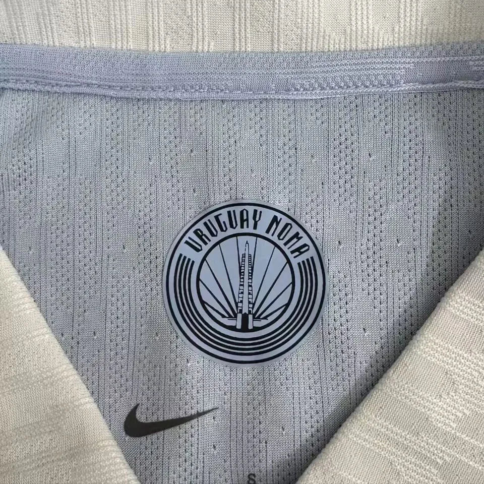 2026/27 Uruguay Home Player Version Long Sleeve Soccer Jersey Detail 1