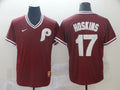 Men's Philadelphia Phillies Rhys Hoskins #17 Red Stitched Jerseys
