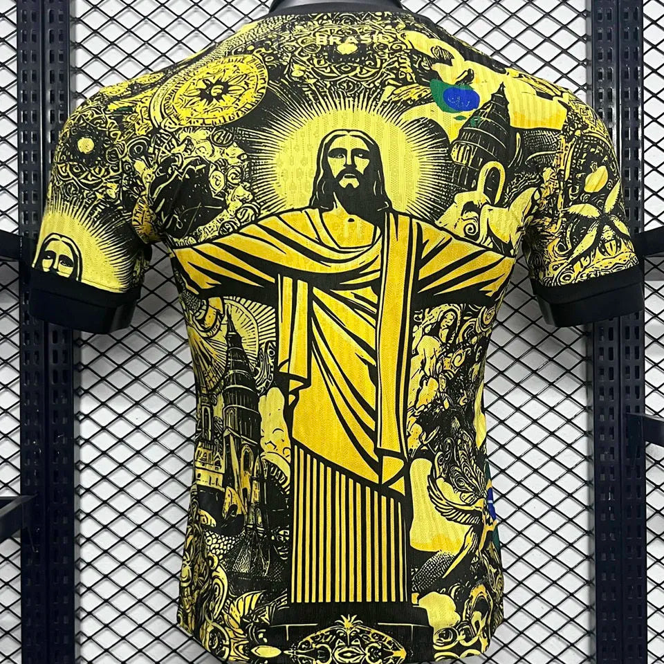 2024/25 Brazil Special Edition Yellow Player Version Soccer Jersey Back