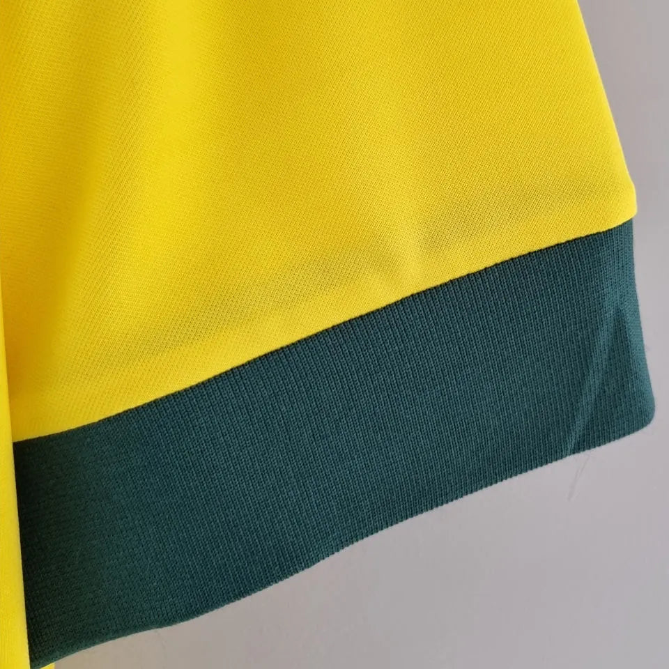 1970 Brazil Home Yellow Retro Soccer Jersey Detail 3