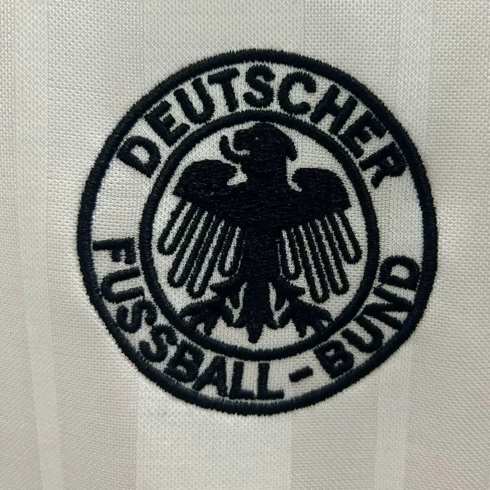 1992 Germany Home White Retro Soccer Jersey Detail 1