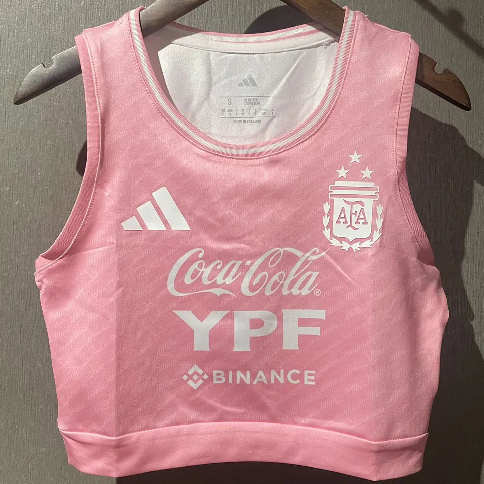2025/26 Argentina Pink Women Yoga Vest Jersey 女 Front