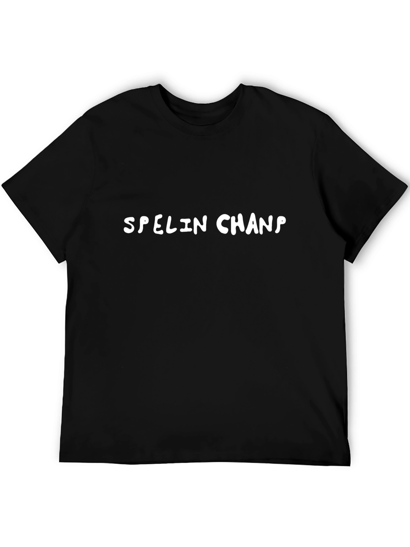 Spelin Chanp Black Cotton Graphic Tee
