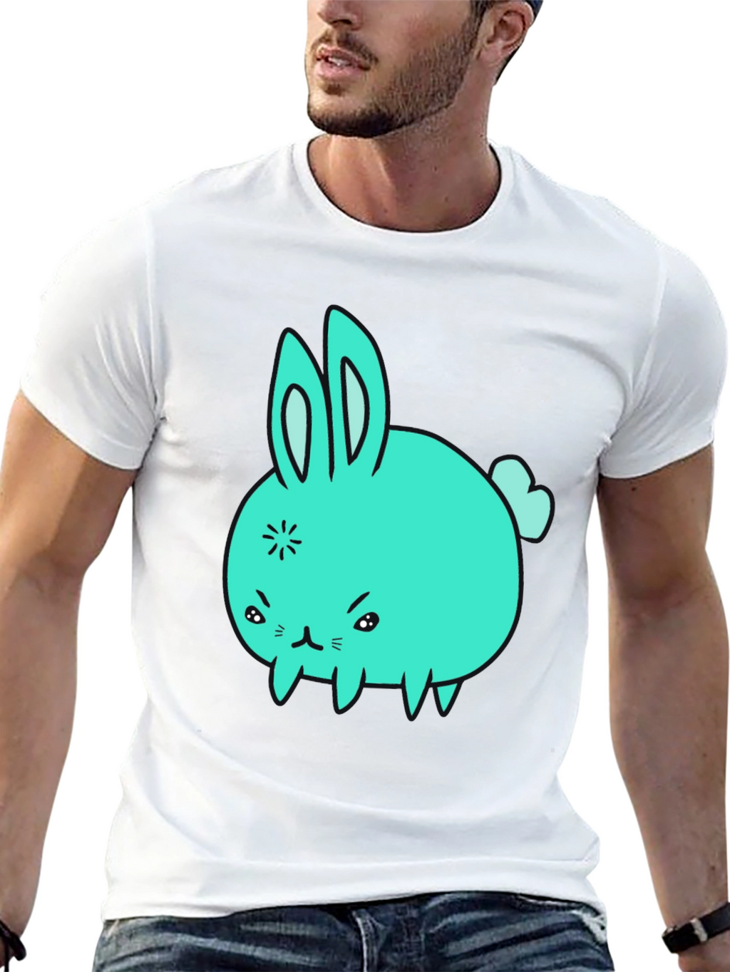 Angry Bunny Graphic Tee - Black