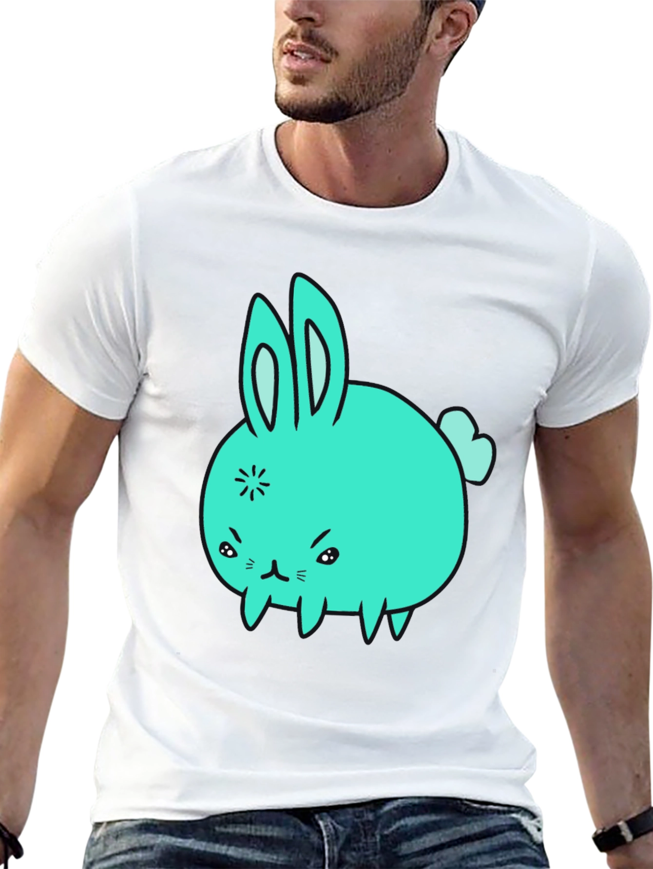 Angry Bunny Graphic Tee - Black