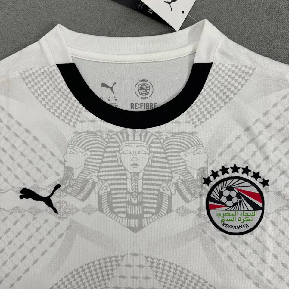 2025 Egypt Away White Fans Soccer Jersey Detail 1