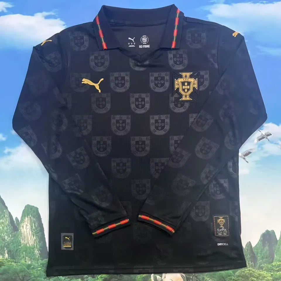 2026/27 Portugal Special Edition Black Fans Long Sleeve Soccer Jersey Front