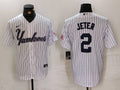 Men's New York Yankees Derek Jeter White Replica Player Jerseys
