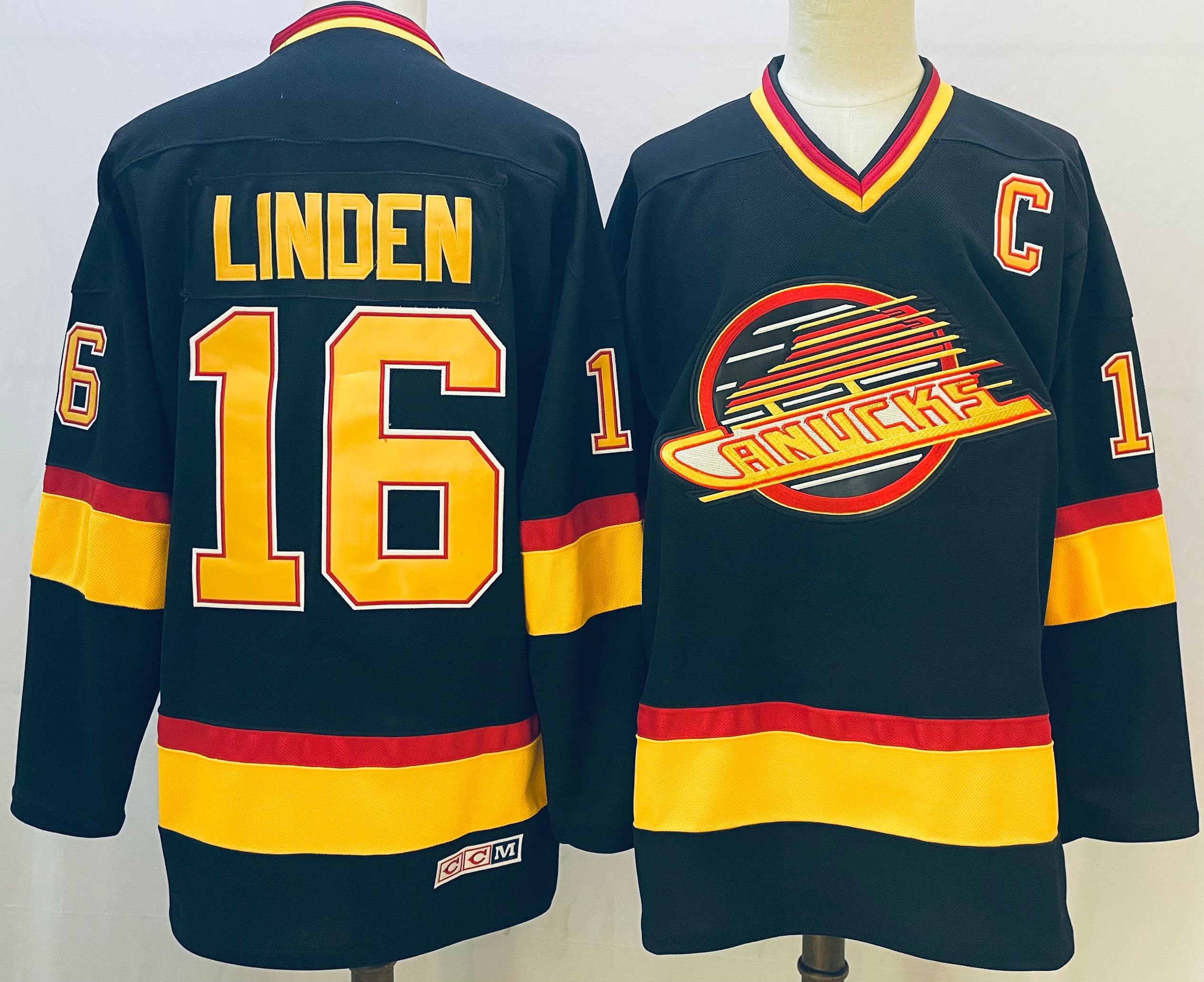 Men's Vancouver Canucks Trevor Linden #16 Black Breakaway Player Jerseys