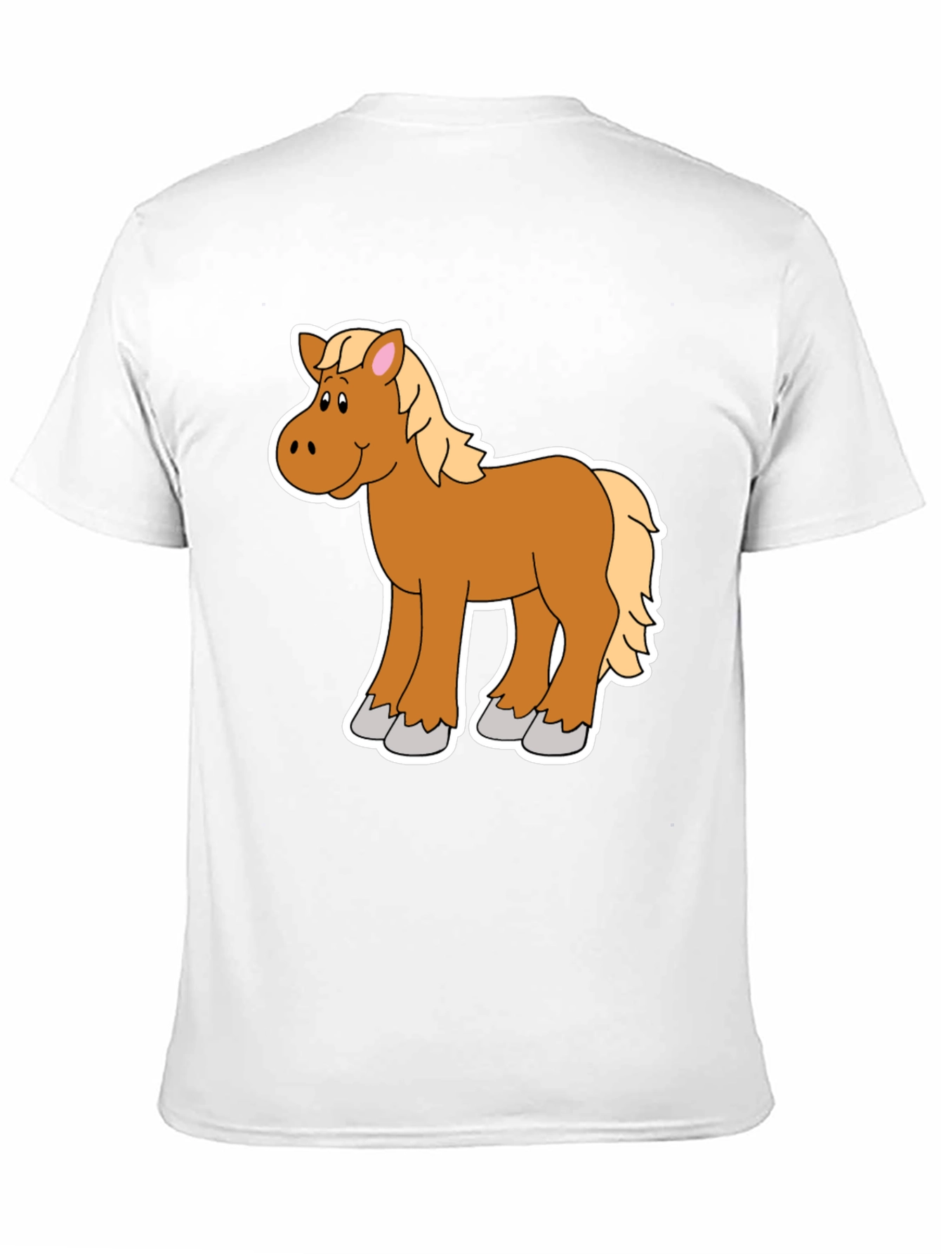 Cartoon Horse Graphic Tee - Black Unisex Shirt