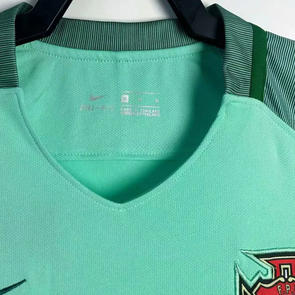 2016 Portugal Away Retro Soccer Jersey Detail 1