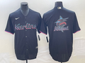 Men's Miami Marlins Black Alternate Replica Team Jerseys