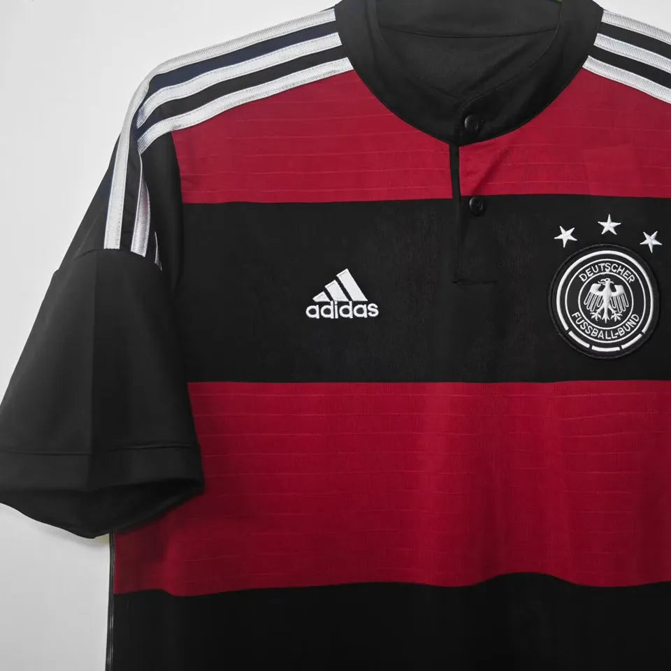 2014 Germany Away Balck And Red Retro Soccer Jersey 3 Start三星 Detail 3