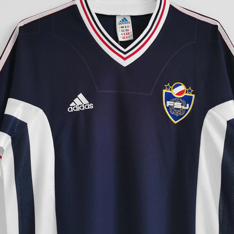 1998 Yugoslavia Home Blue Retro Soccer Jersey Detail 3