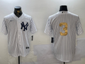 Men's New York Yankees Babe Ruth #3 White Game Jerseys