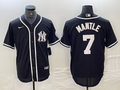 Men's New York Yankees Mickey Mantle #7 Black Limited Jerseys