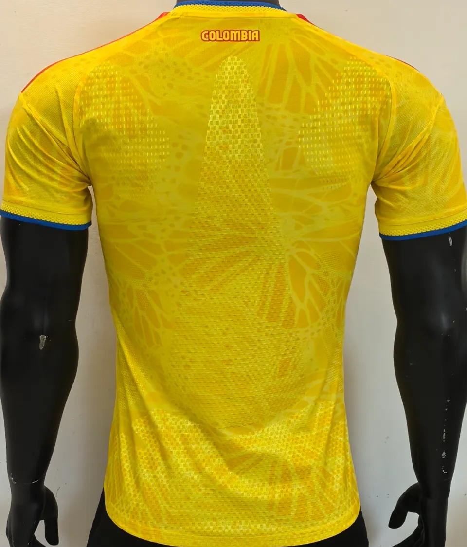 2026/27 Colombia Home Yellow Player Version Soccer Jersey Back
