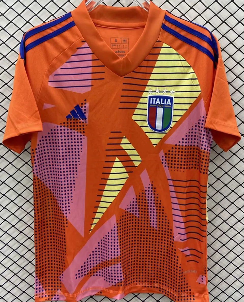 2024/25 Italy Orange Goalkeeper Fans Soccer Jersey Front