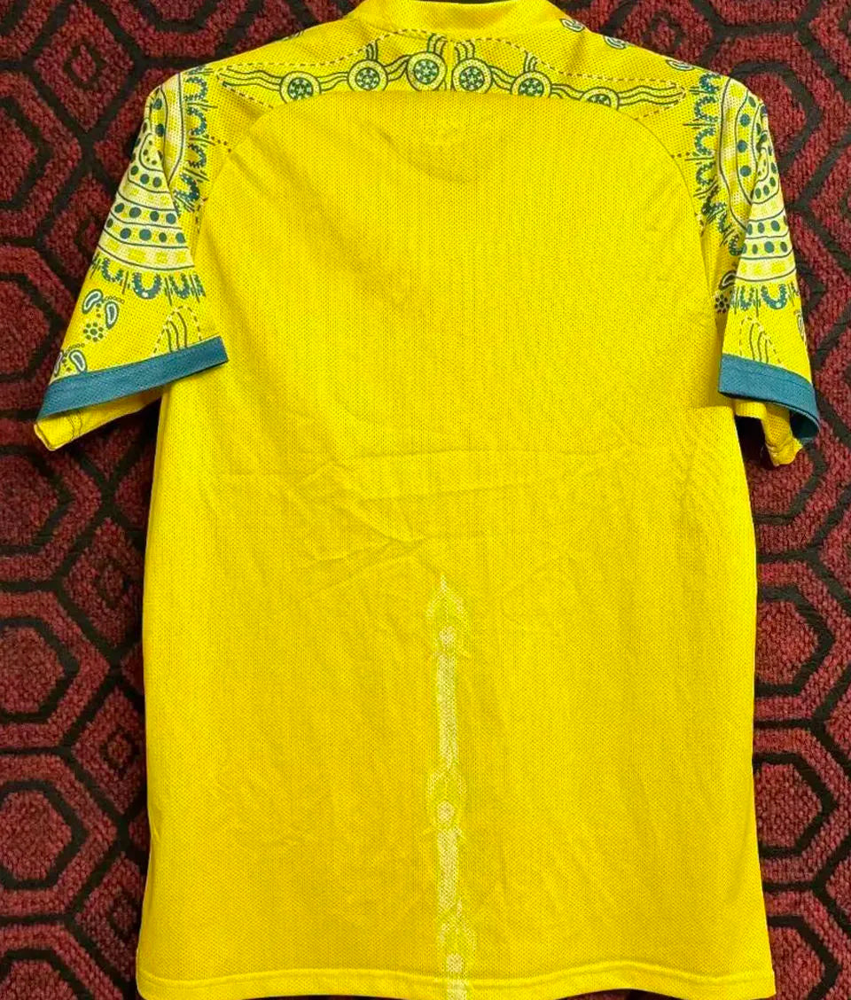 2024/25 Australia Home Yellow Fans Soccer Jersey Back